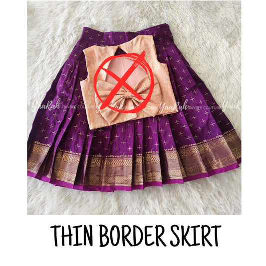 Kallana Skirt And Pink Butta Tail Top : Thick/Thin Border