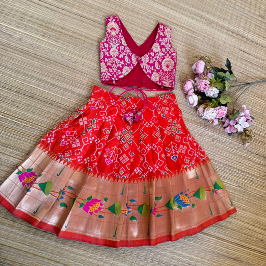 SEMI PATOLAI SILK SKIRT AND BANARSI BLOUSE