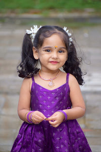 Ethnic Frock With Jacket - Purple And Lavender
