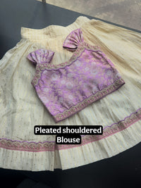 Lurex Cotton Skirt With Lace Border And Banarsi Silk Blouse