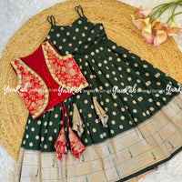 Ethnic Frock With Jacket - Purple And Pink