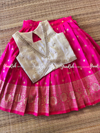 Semi Silk Butta Skirt And Viscose Tissue Silk Blouse - Refer Gallery For Color Options