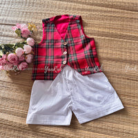 Tartan Top And White Trouser