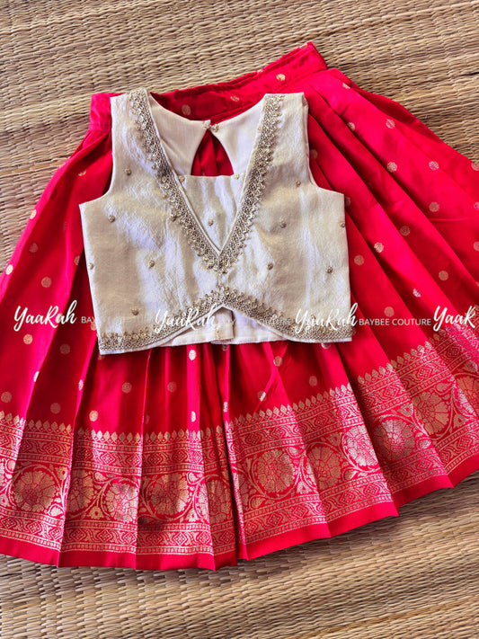 Semi Silk Butta Skirt And Viscose Tissue Silk Blouse - Refer Gallery For Color Options