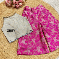 Banarsi Yellow Crop Top And Rani Palazzo Pants