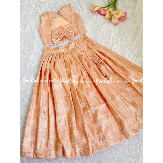Peach Banarsi Skirt And Top