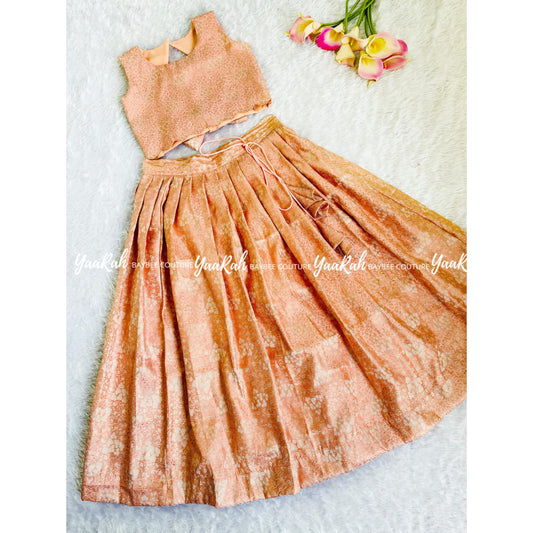 Peach Banarsi Skirt And Top