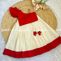 Single Shoulder Top With Kerala Skirt