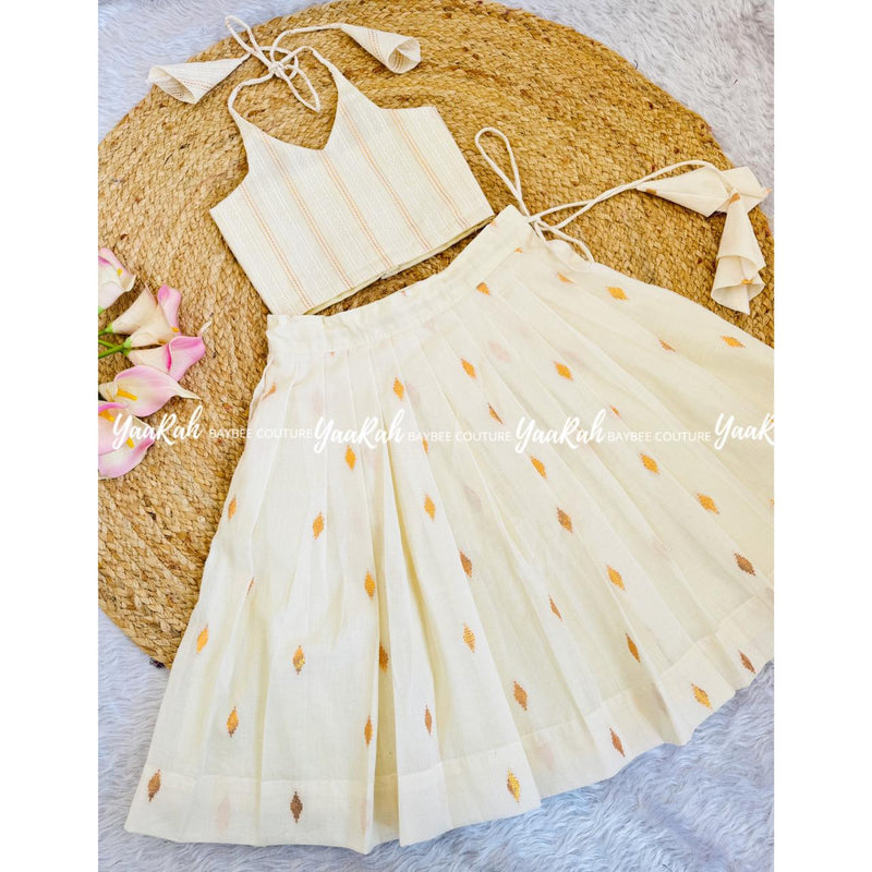 Cotton Skirt And Halter Neck Top
