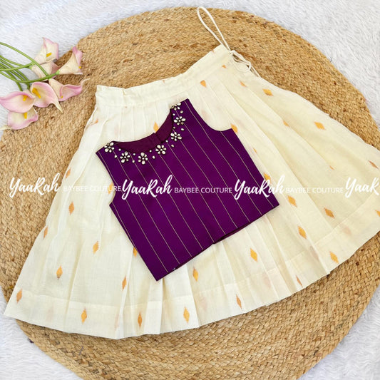 Cotton Skirt & Semi Silk Top