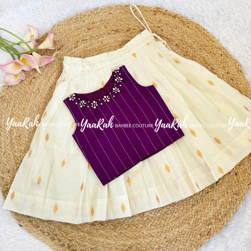 Cotton Skirt & Semi Silk Top