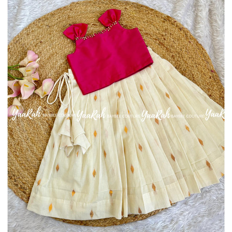Cotton Skirt & Semi Silk Top