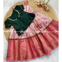 Pink Pichwai Frock With Jacket : 3 Color Options For Jacket