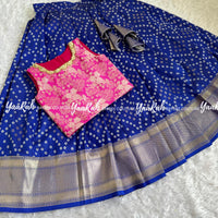 Bandhani Skirt With Banarsi Blouse