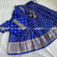 Bandhini Semi Silk Skirt And Top - 4 Color Varients