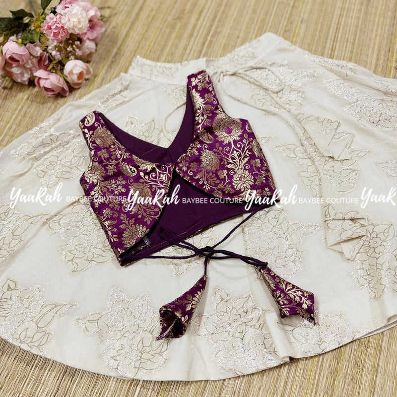 Umbrella Lurex Cotton Skirt &Amp; Banarsi Top