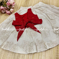 Umbrella Lurex Cotton Skirt & Semi Cotton Silk Navy Blue Top - 4 Color Varients In Top