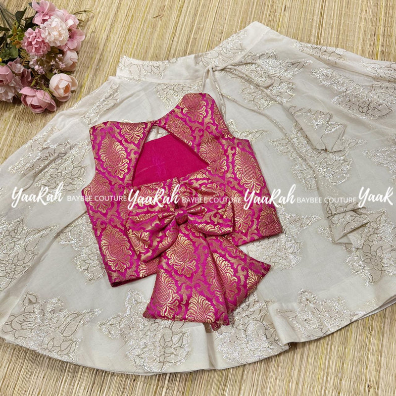 Cotton Lurex Skirt And Banarsi Top