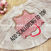 Cotton Lurex Umbrella Silk Skirt And Peach Banarasi Blouse