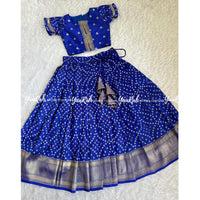Bandhini Semi Silk Skirt And Top - 4 Color Varients