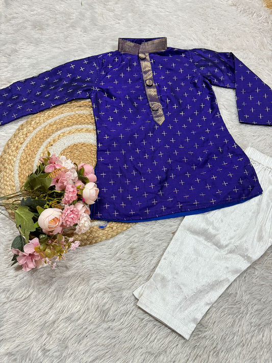 Royal Blue Boys Kurta  And Pyjama
