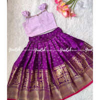 Purple Skirt And Lavender Top- Thick /Thin Border Skirt