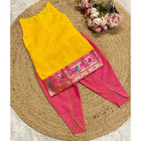 Yellow Kurthi And Samosa Pants