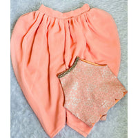 Banarsi Peach Crop Top And Patiala Pants