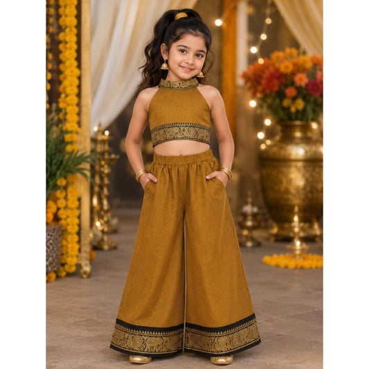 KANCHI COTTON Crop Top And PALAZZO (POCKET NOT INCLUDED)
