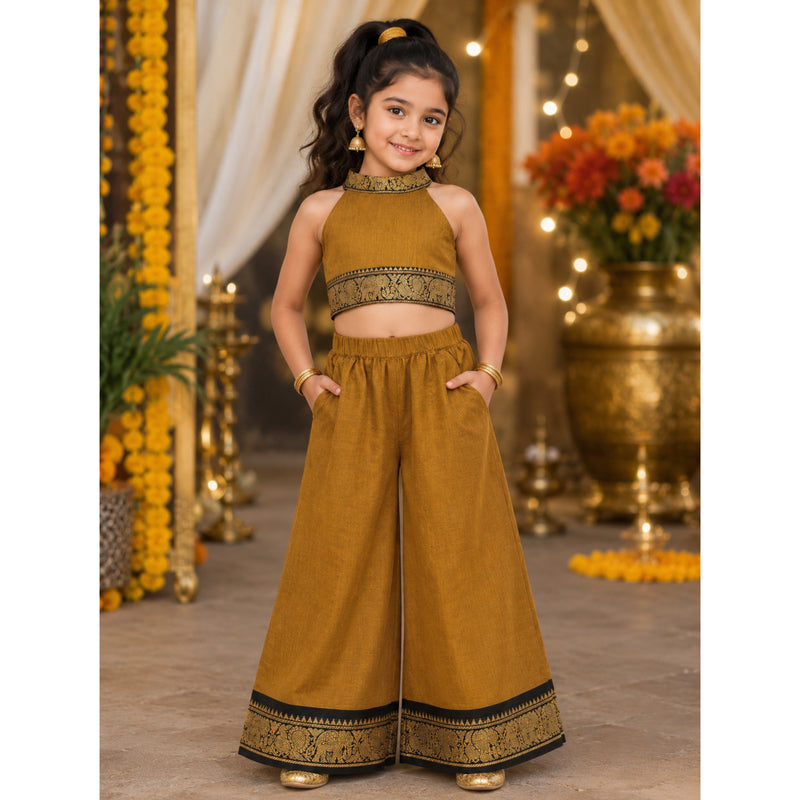 KANCHI COTTON Crop Top And PALAZZO (POCKET NOT INCLUDED)
