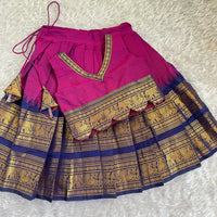 Kanchi Cotton Skirt And Cotton Blouse - Purple