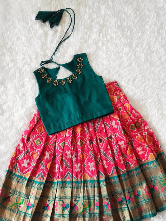 Skirt And Top Pink And Rama Green