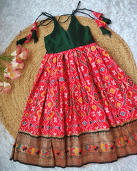 Red Ikkat Patola Ethnic Frock