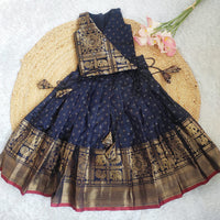 Cotton Skirt &Amp; Semi Silk Angarakha Top