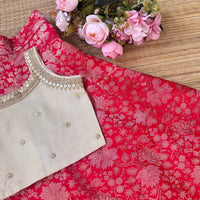 Banarsi Panel Silk Skirt With Viscous Tissue Blouse - 4 Skirt Color Options