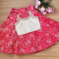 Banarsi Panel Silk Skirt With Viscous Tissue Blouse - 4 Skirt Color Options