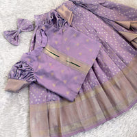 Royal Blue Bandhini Semi Silk Skirt And Top