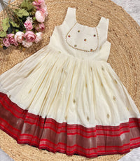Paithani Bordered Cotton Frock With Various Border Options