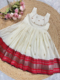 Paithani Bordered Cotton Frock With Various Border Options