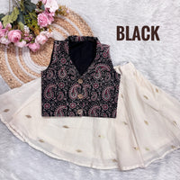 Kanmani Set : Cotton Collar Crop Top &Amp; Below Knee Length Middi Copy