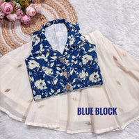Kanmani Set : Cotton Collar Crop Top &Amp; Below Knee Length Middi Copy