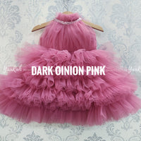 Dark Onion Pink - Party Wear / Birthday Frocks -10+Colors