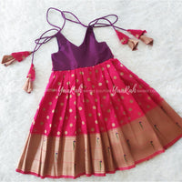 Purple And Butta Pink Ethnic Frock