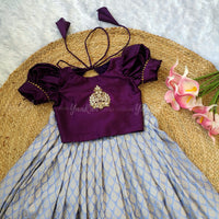 Lavender Banarsi Skirt And Semi Silk Blouse
