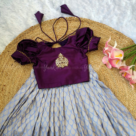 Lavender Banarsi Skirt And Semi Silk Blouse
