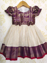 KALLANA YOKE FROCK WITH LUREX COTTON