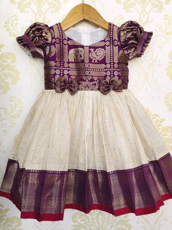 KALLANA YOKE FROCK WITH LUREX COTTON