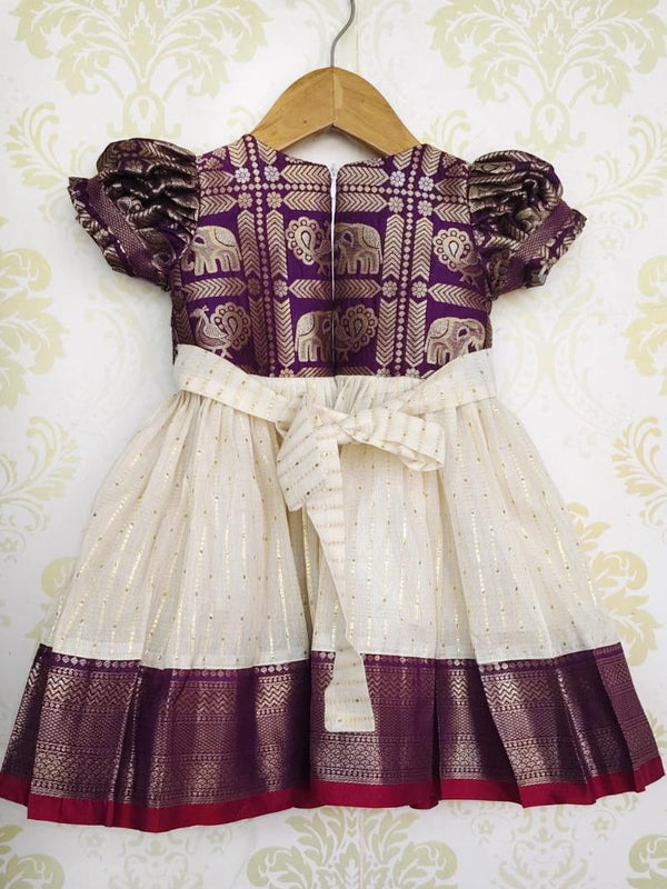 KALLANA YOKE FROCK WITH LUREX COTTON