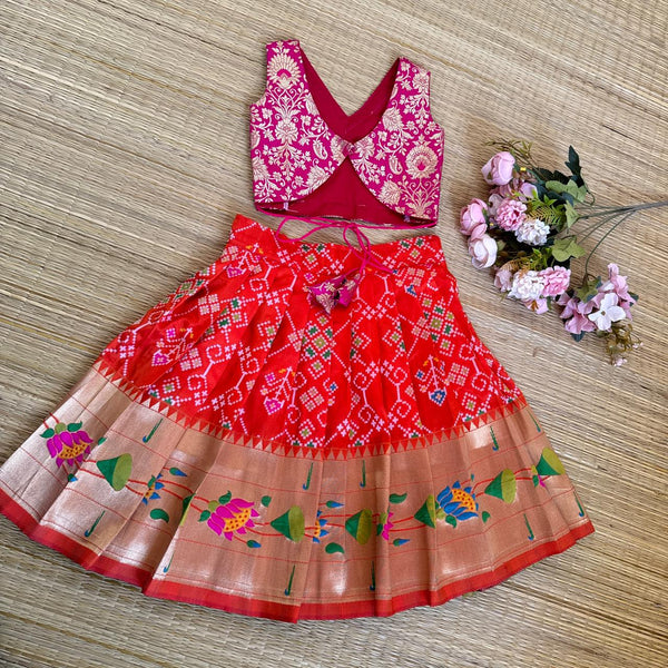 SEMI PATOLAI SILK SKIRT AND BANARSI BLOUSE