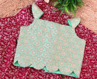 MAROON BANARSI SILK SKIRT AND BANARSI/VISCOUS TISSUE BLOUSE